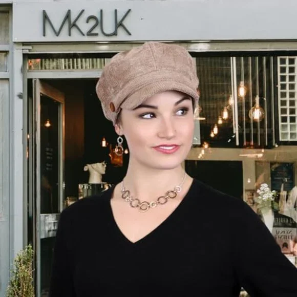 Classic Newsboy Cap Chenille Tweed Retro Chic Fall Winter  display picture 2